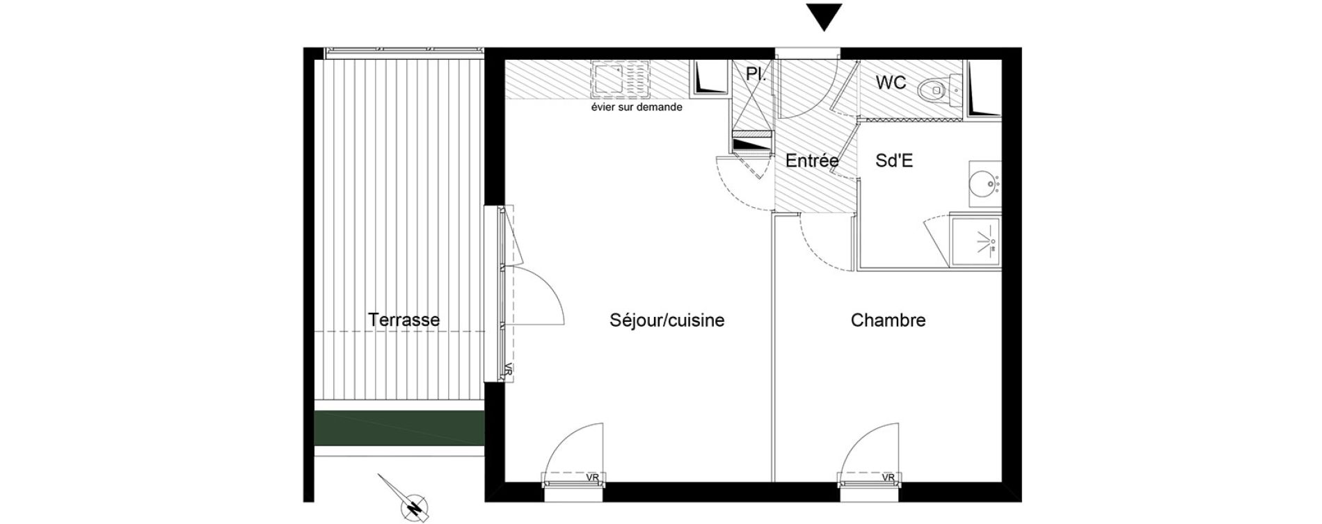 Appartement T2 de 46,80 m2 &agrave; Montpellier La chamberte