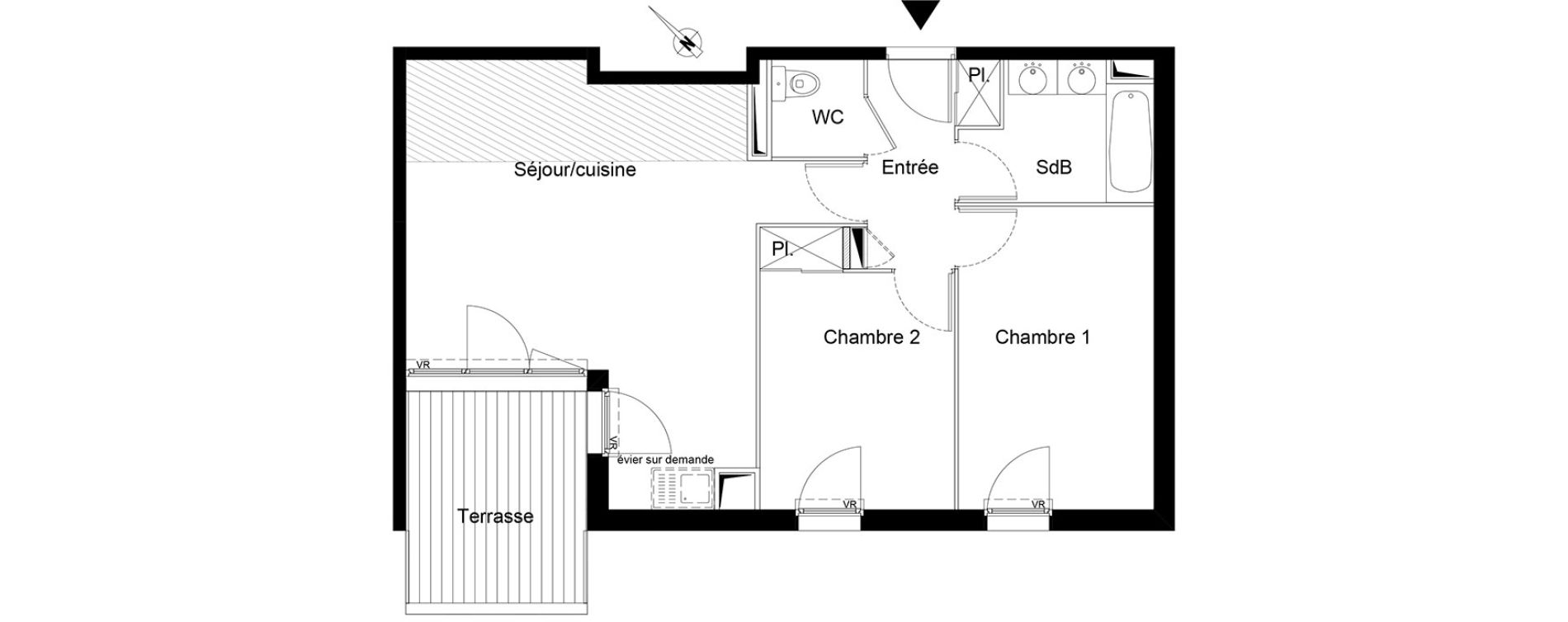 Appartement T3 de 60,20 m2 &agrave; Montpellier La chamberte