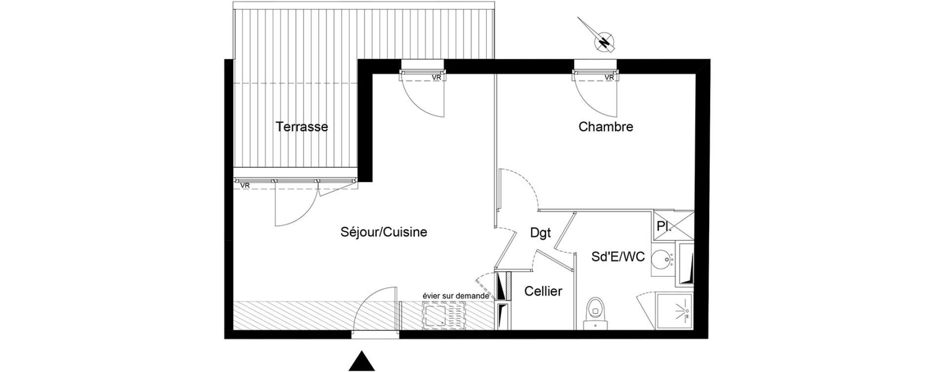 Appartement T2 de 43,40 m2 &agrave; Montpellier La chamberte