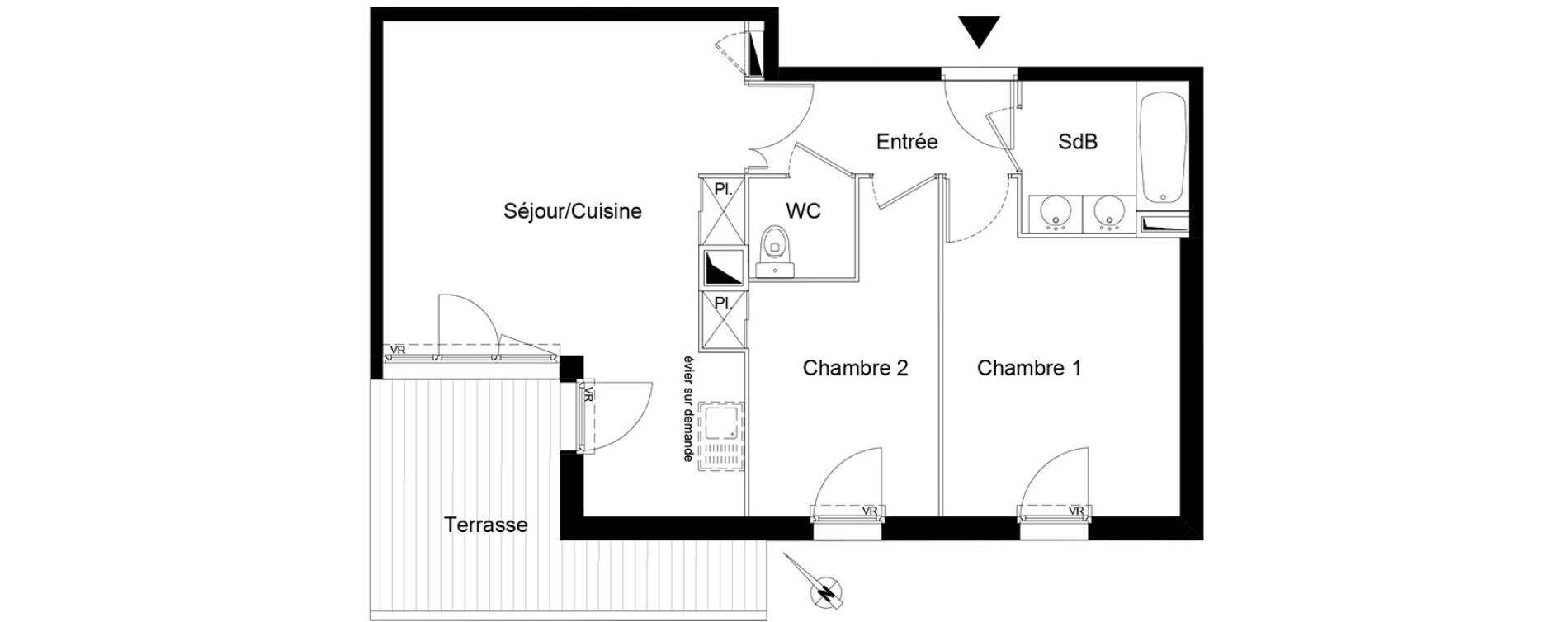 Appartement T3 de 56,20 m2 &agrave; Montpellier La chamberte