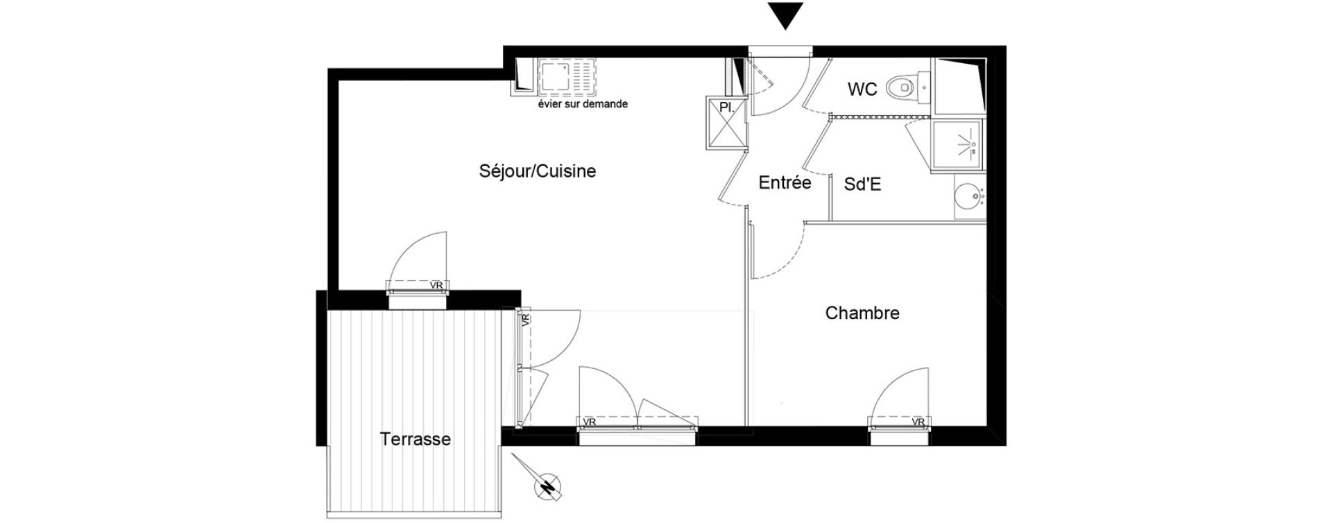 Appartement T2 de 48,20 m2 &agrave; Montpellier La chamberte