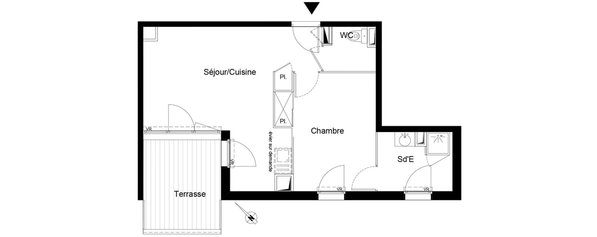 Appartement T2 de 43,15 m2 &agrave; Montpellier La chamberte