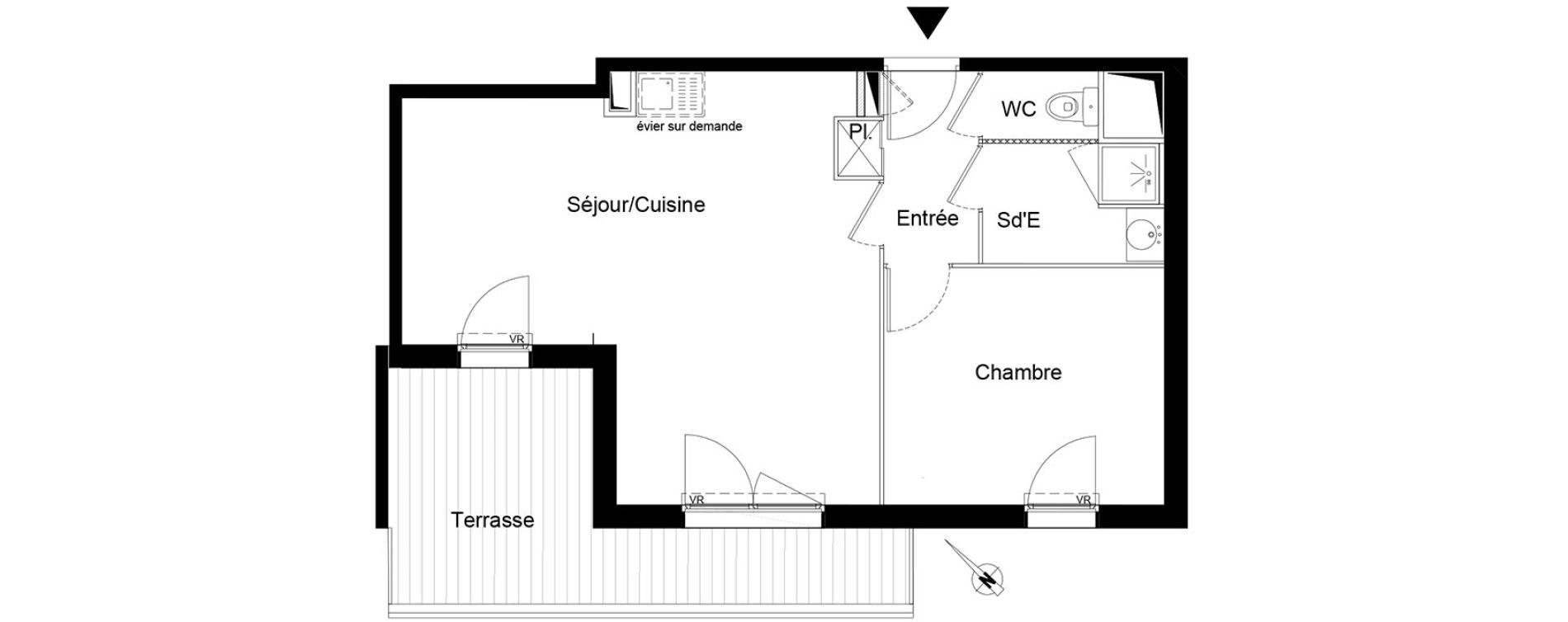 Appartement T2 de 48,20 m2 &agrave; Montpellier La chamberte