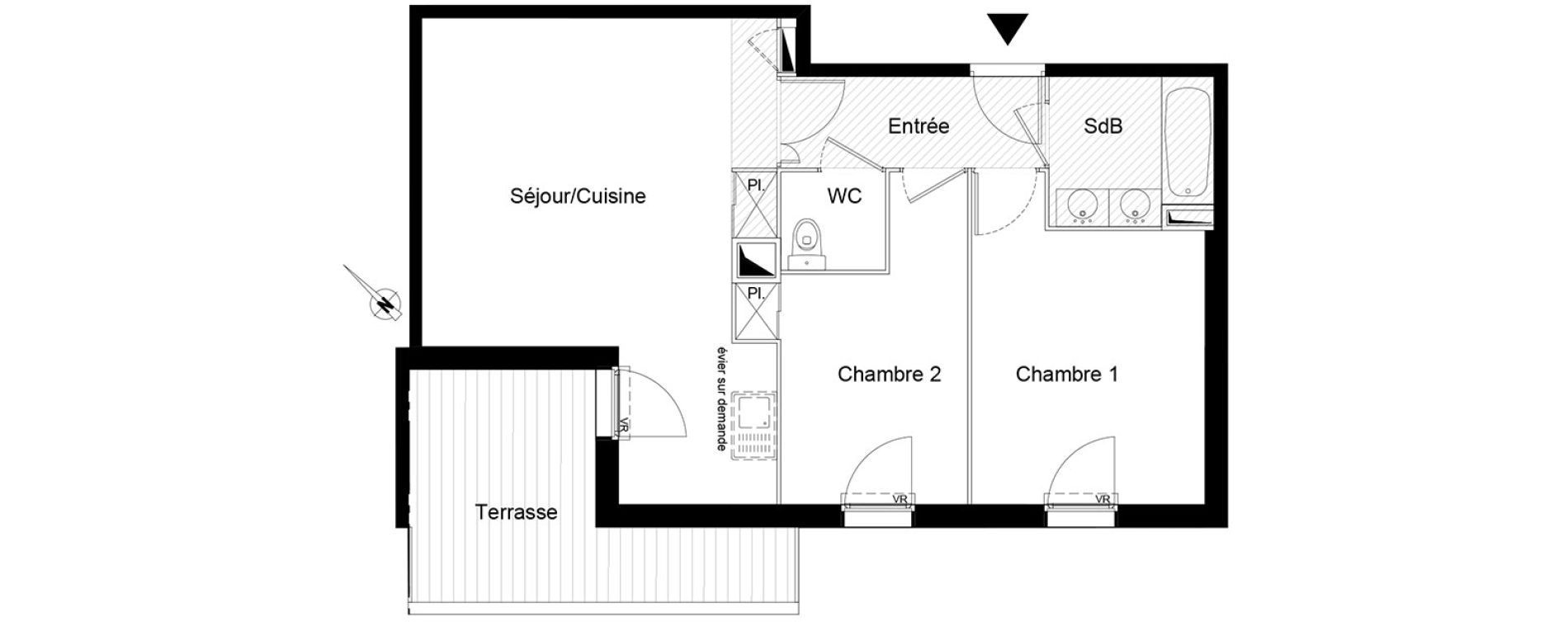 Appartement T3 de 56,20 m2 &agrave; Montpellier La chamberte
