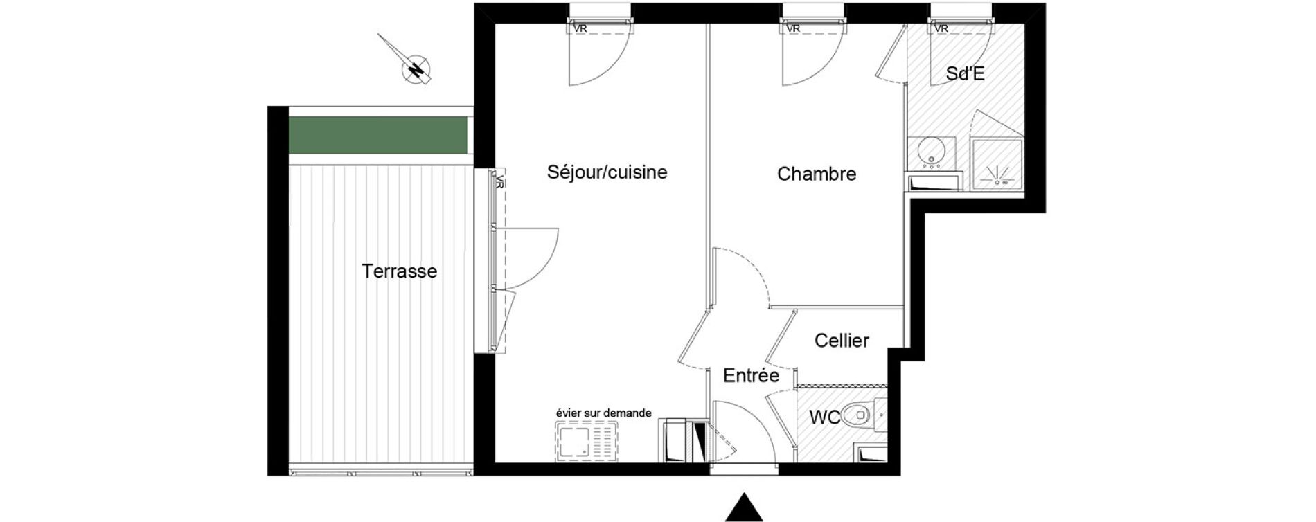 Appartement T2 de 40,25 m2 &agrave; Montpellier La chamberte