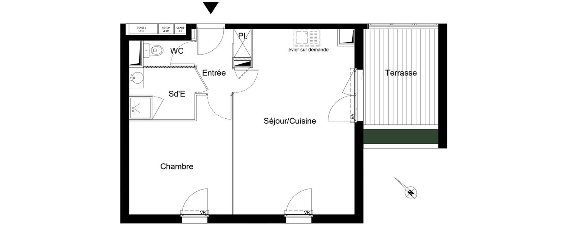 Appartement T2 de 47,55 m2 &agrave; Montpellier La chamberte