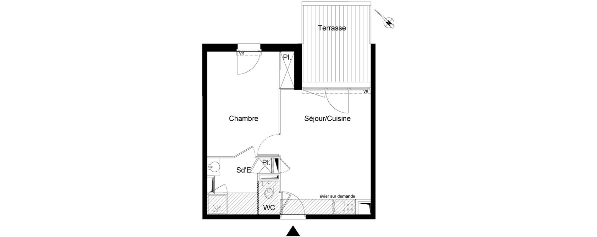 Appartement T2 de 35,05 m2 &agrave; Montpellier La chamberte