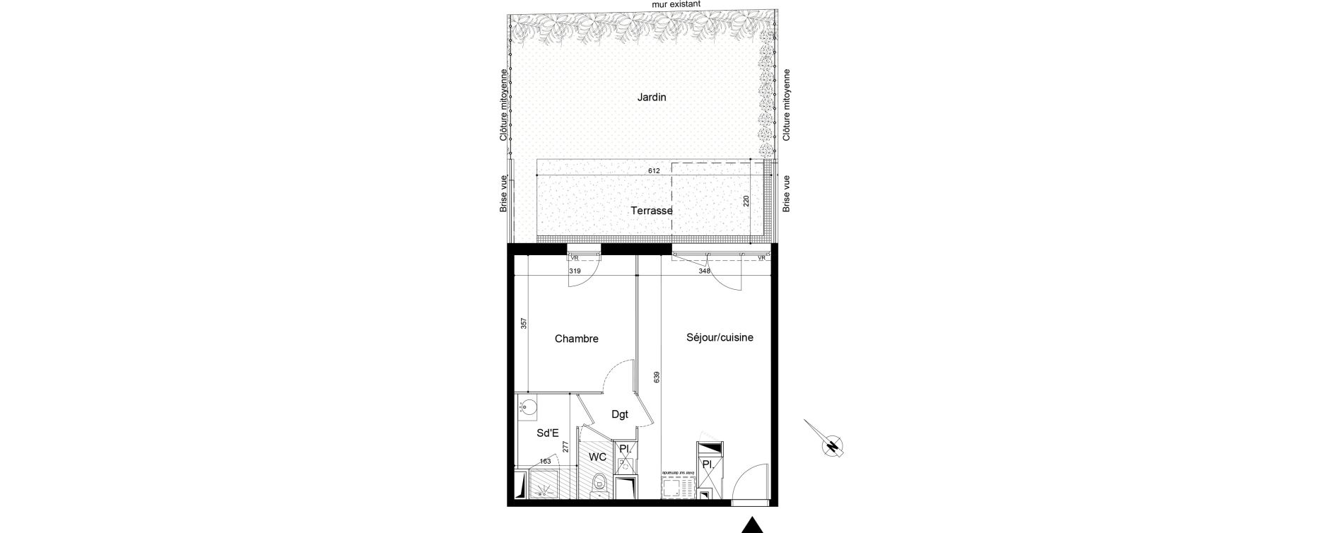 Appartement T2 de 41,10 m2 &agrave; Montpellier La chamberte