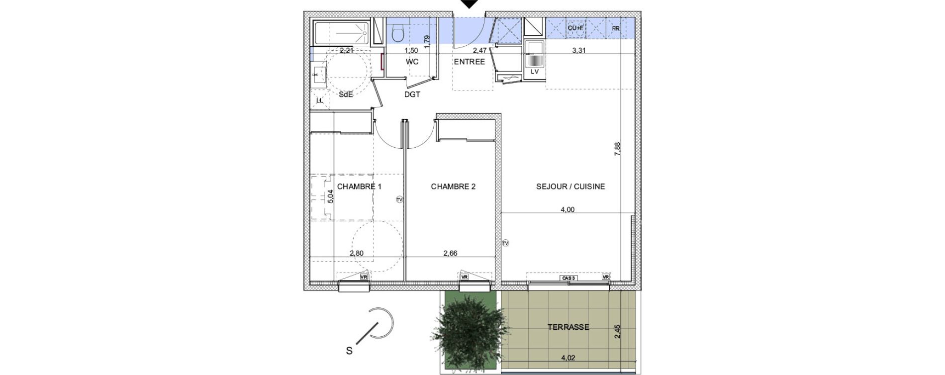 Appartement T3 de 72,55 m2 &agrave; Montpellier Hopitaux-facultes