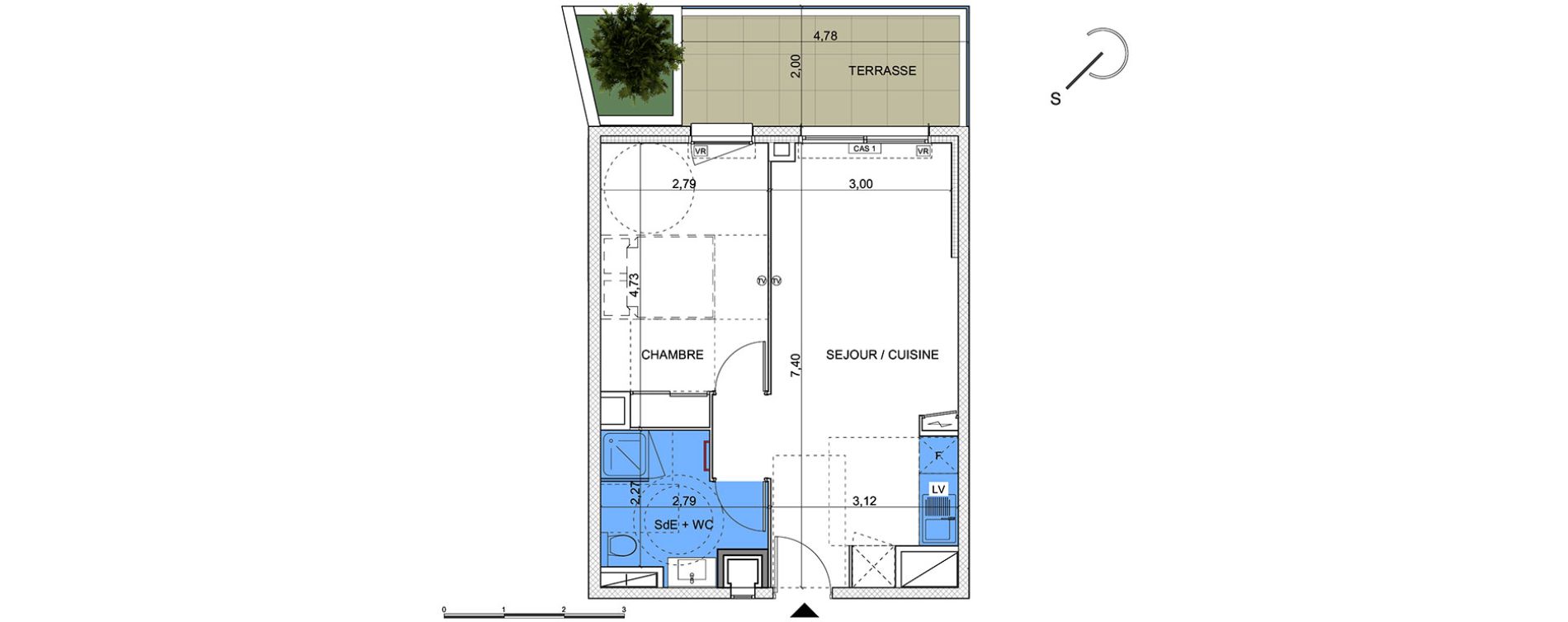 Appartement T2 de 41,10 m2 &agrave; Montpellier Hopitaux-facultes