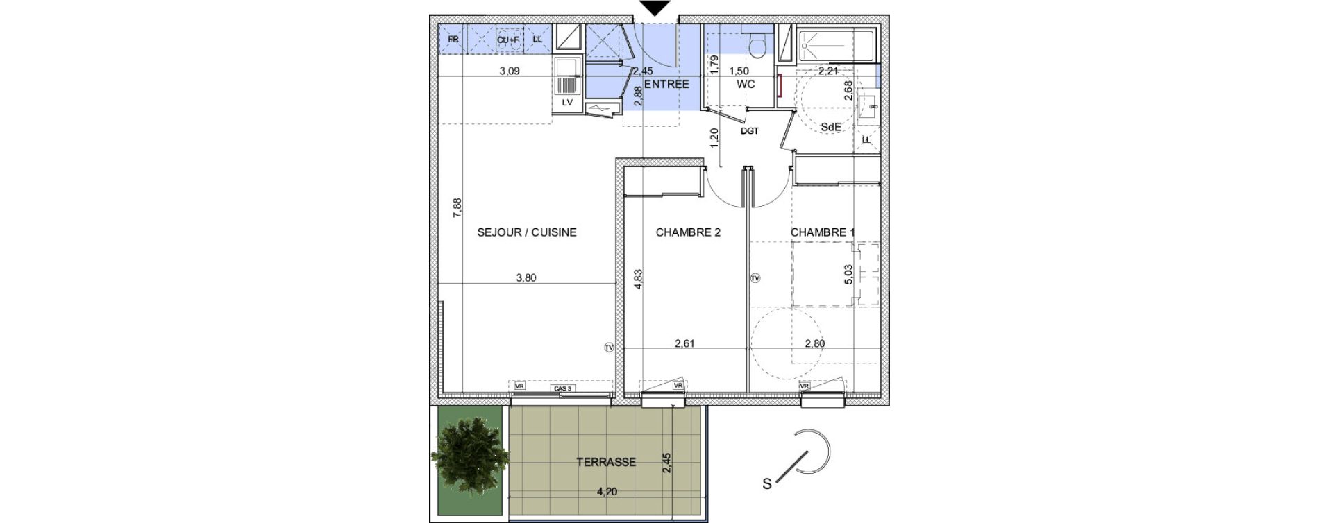 Appartement T3 de 70,70 m2 &agrave; Montpellier Hopitaux-facultes