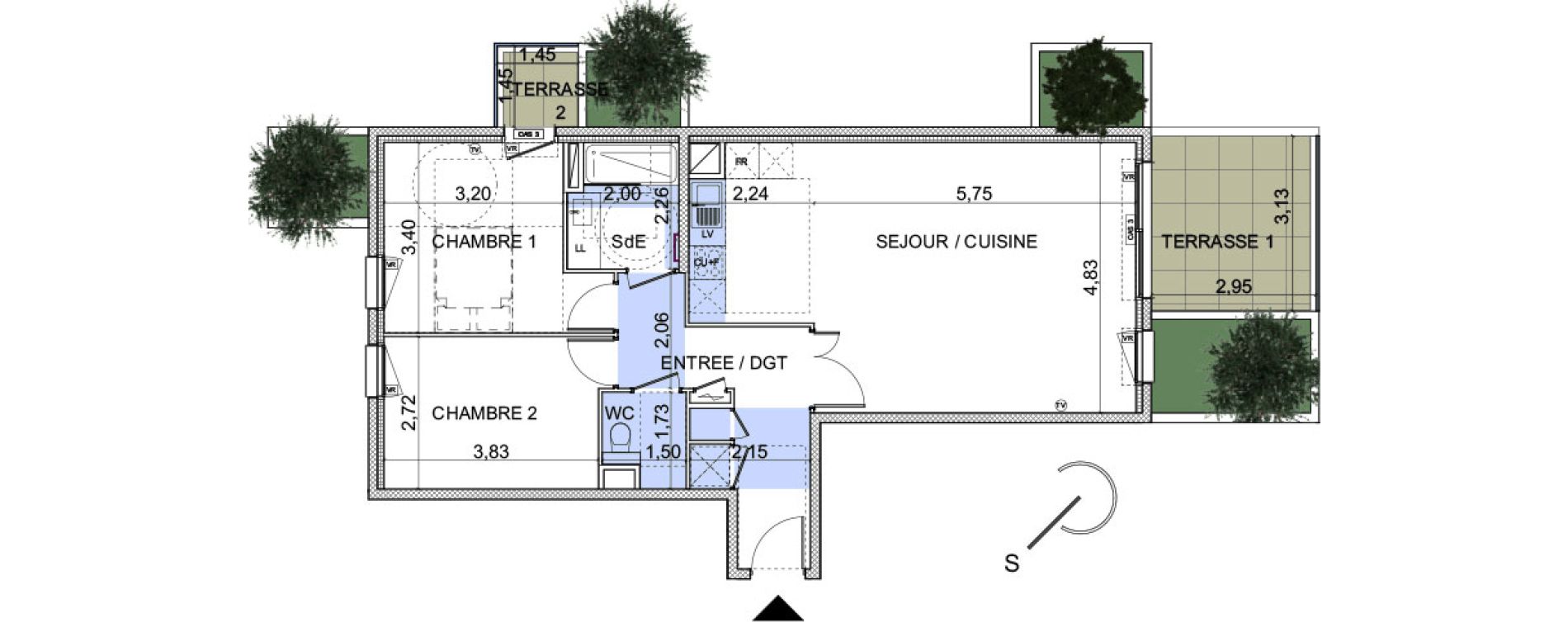 Appartement T3 de 74,20 m2 &agrave; Montpellier Hopitaux-facultes