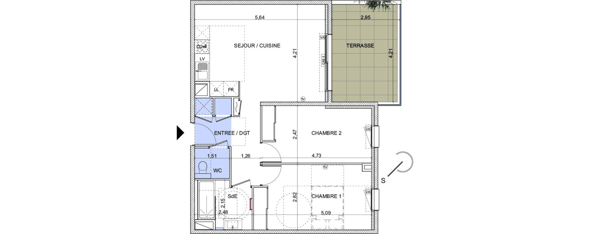Appartement T3 de 62,30 m2 &agrave; Montpellier Hopitaux-facultes