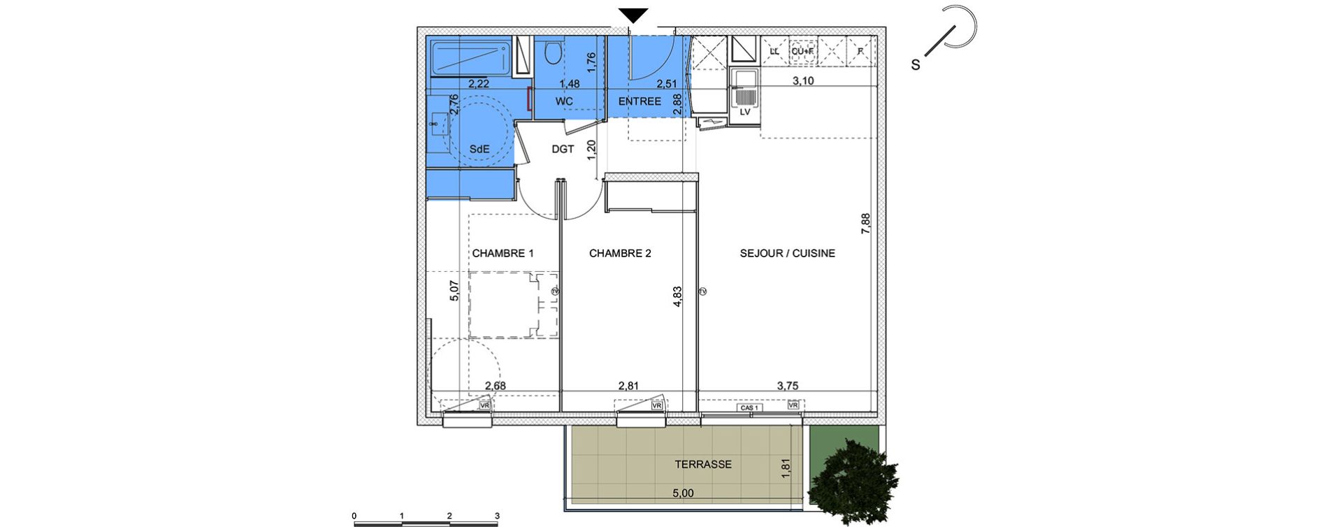 Appartement T3 de 71,80 m2 &agrave; Montpellier Hopitaux-facultes