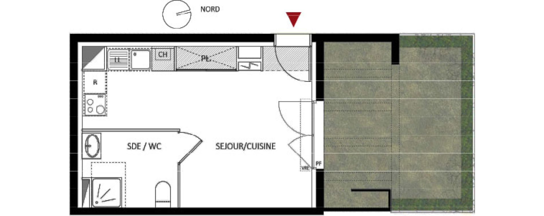 Appartement T1 de 24,70 m2 &agrave; Montpellier Les grezes