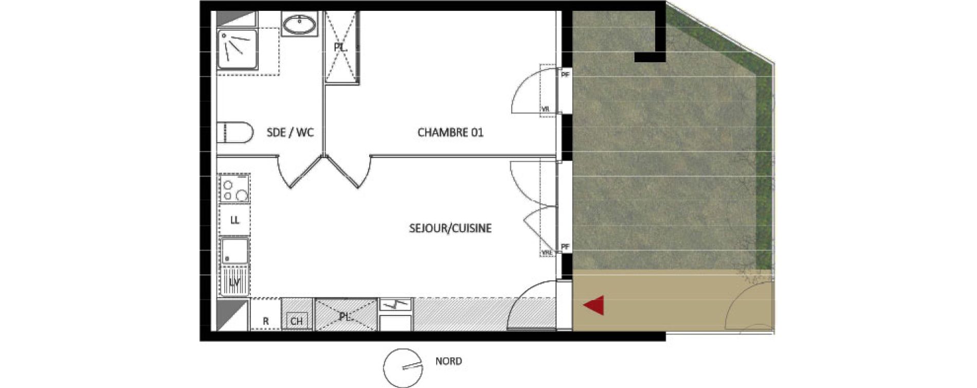Appartement T2 de 38,70 m2 &agrave; Montpellier Les grezes