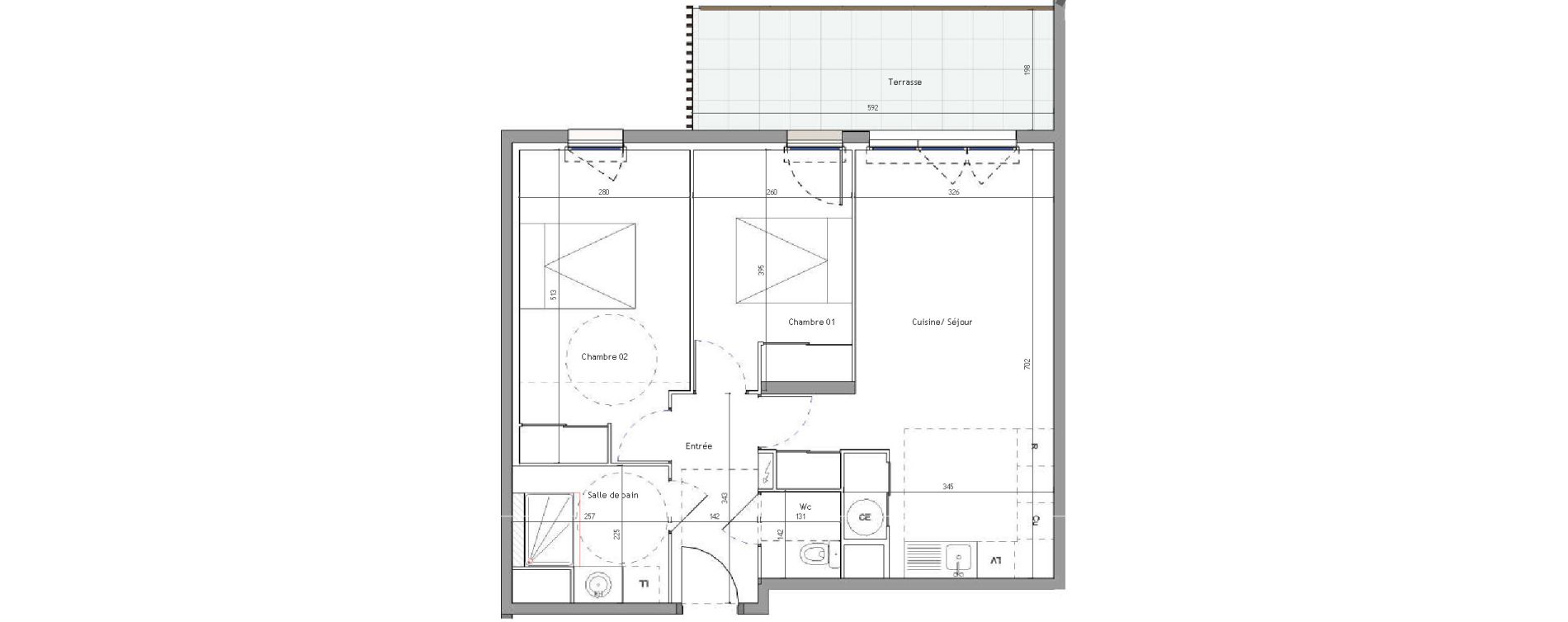 Appartement T3 de 61,00 m2 &agrave; Montpellier Les grezes