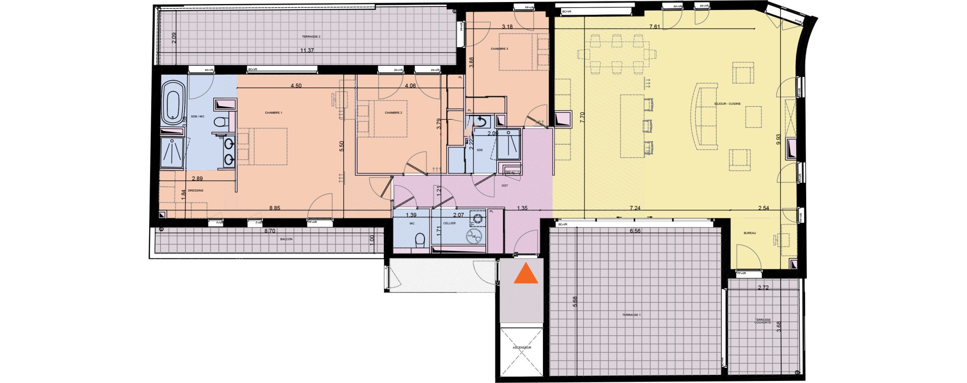 Appartement T4 de 168,60 m2 &agrave; Montpellier Les arceaux