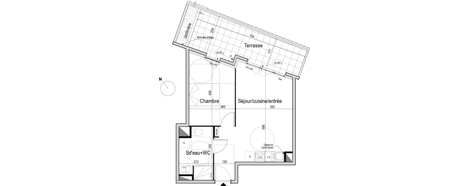 Appartement T2 de 41,40 m2 &agrave; Montpellier Croix d argent