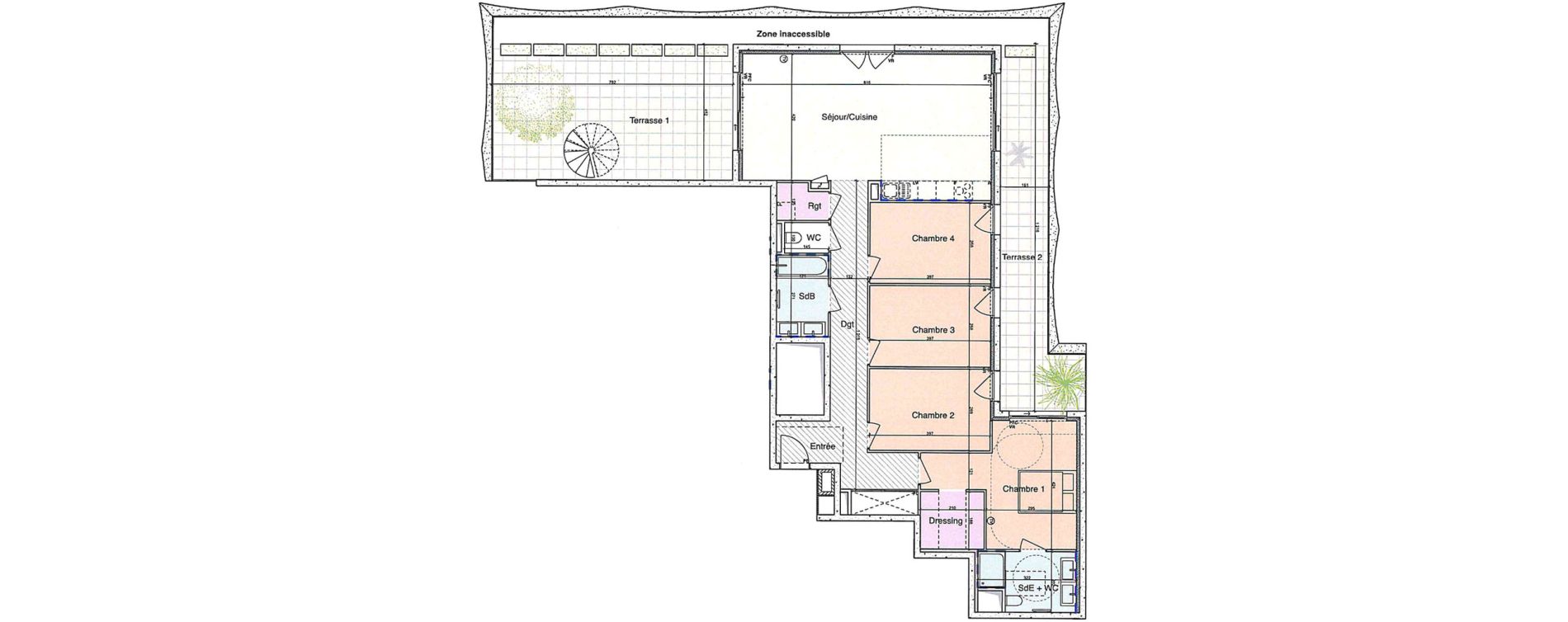 Appartement T5 de 119,70 m2 &agrave; Montpellier Moular&egrave;s