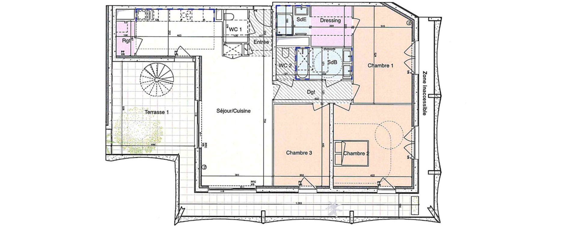 Appartement T4 de 114,20 m2 &agrave; Montpellier Moular&egrave;s