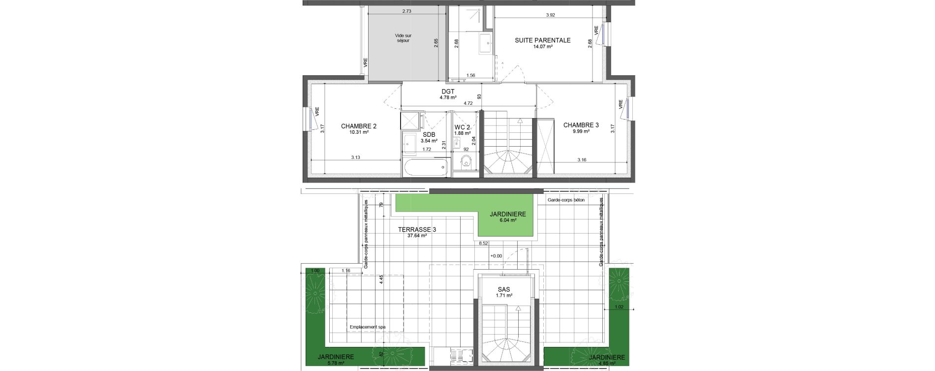 Maison T4 de 94,74 m2 &agrave; Montpellier Les hauts de jausserand