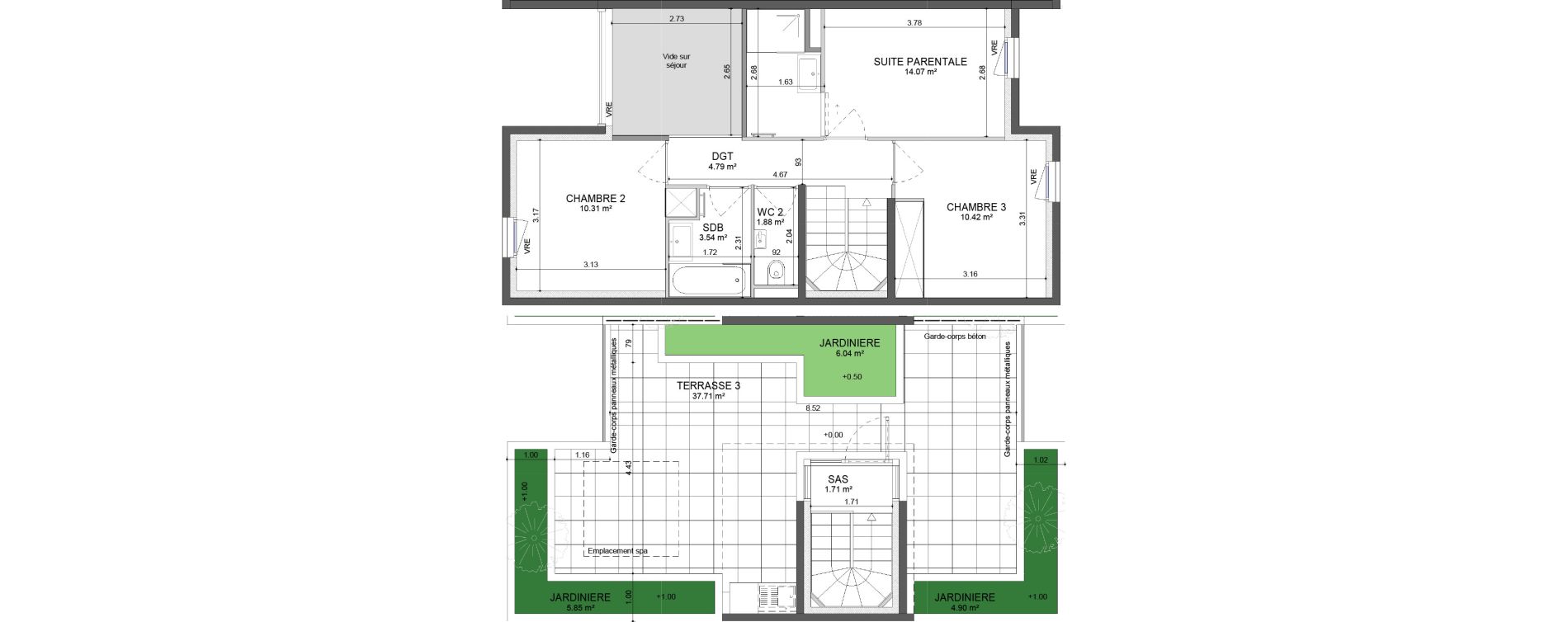 Maison T4 de 95,17 m2 &agrave; Montpellier Les hauts de jausserand