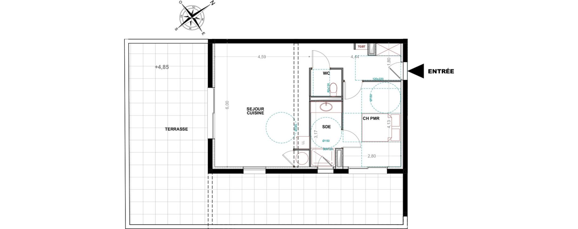 Appartement T2 de 51,40 m2 &agrave; Palavas-Les-Flots Centre