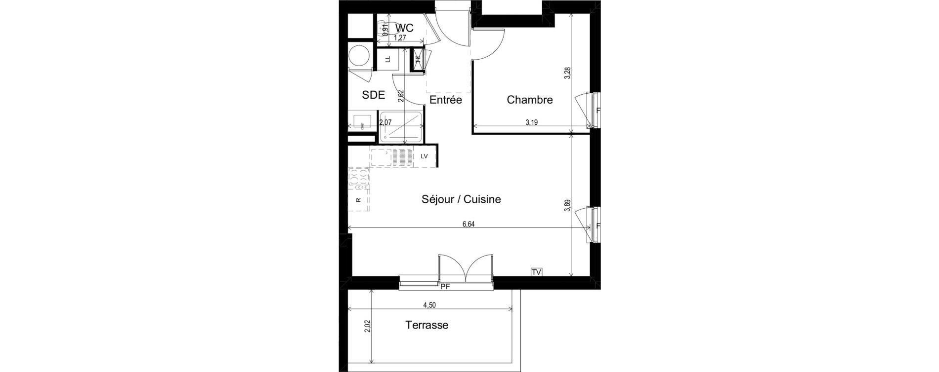 Appartement T2 de 44,44 m2 &agrave; Paulhan Centre