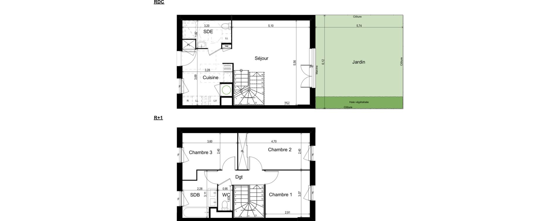 Maison T4 de 80,99 m2 &agrave; Paulhan Centre