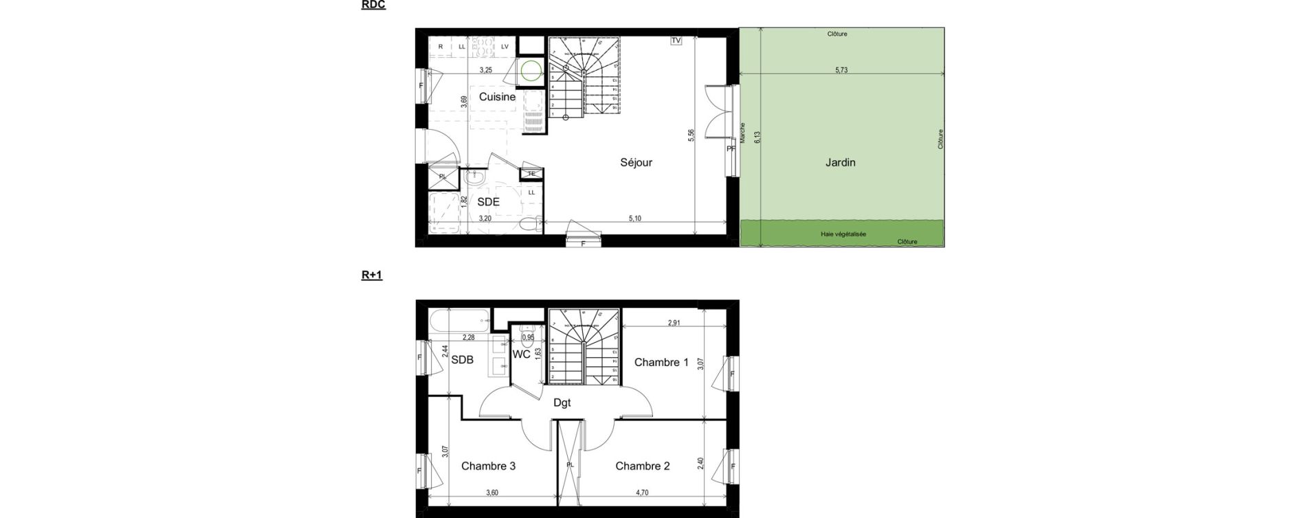 Maison T4 de 80,98 m2 &agrave; Paulhan Centre