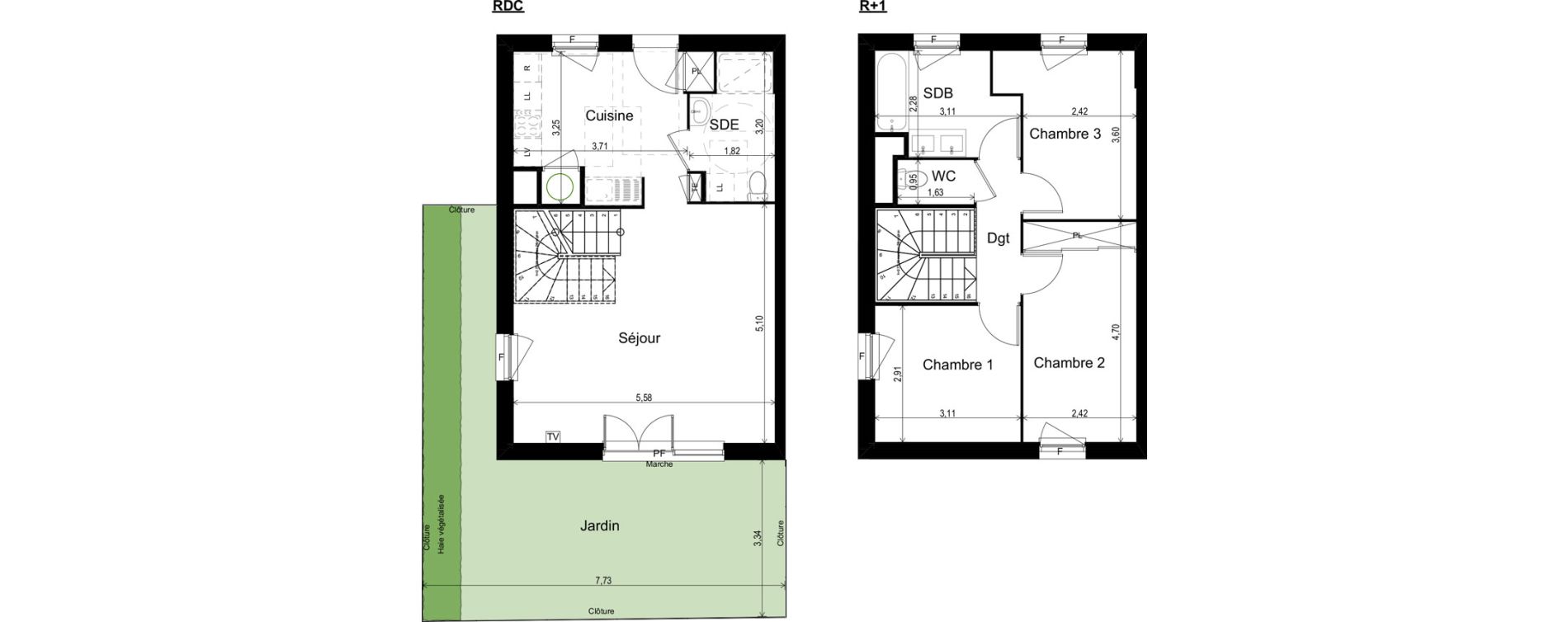 Maison T4 de 81,30 m2 &agrave; Paulhan Centre