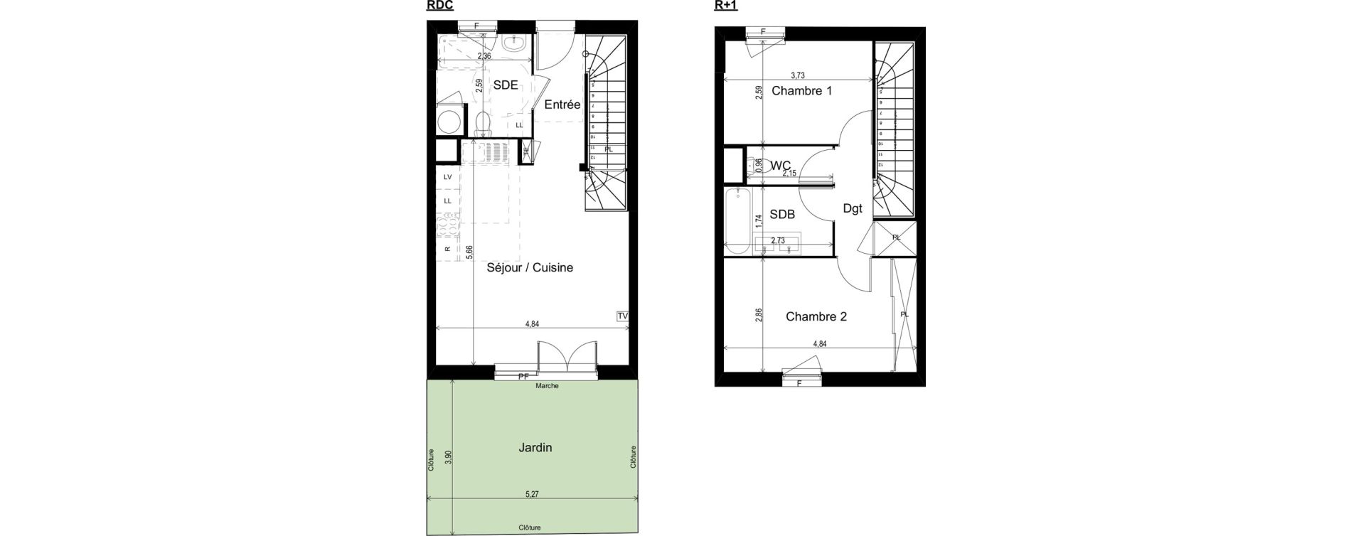 Maison T3 de 69,20 m2 &agrave; Paulhan Centre