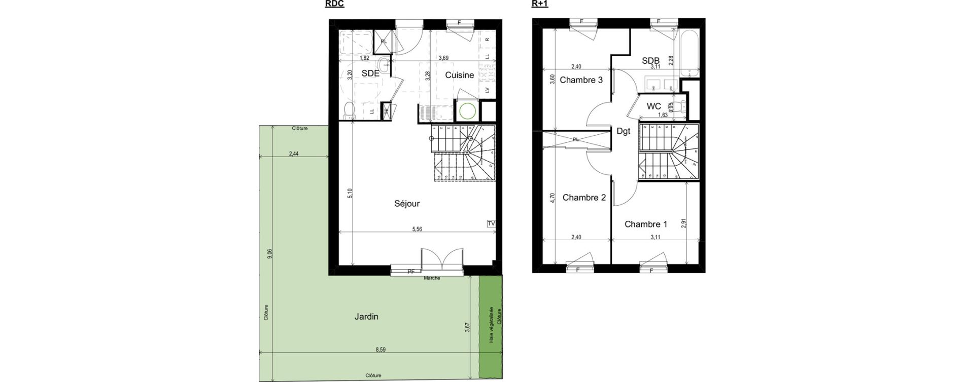 Maison T4 de 81,00 m2 &agrave; Paulhan Centre