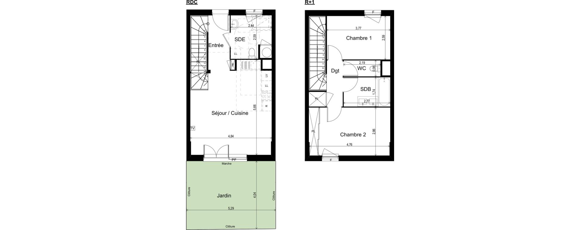 Maison T3 de 69,50 m2 &agrave; Paulhan Centre