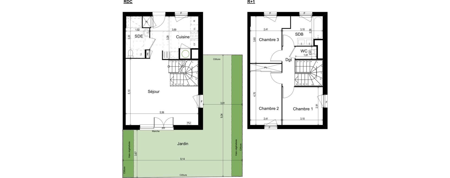 Maison T4 de 81,14 m2 &agrave; Paulhan Centre