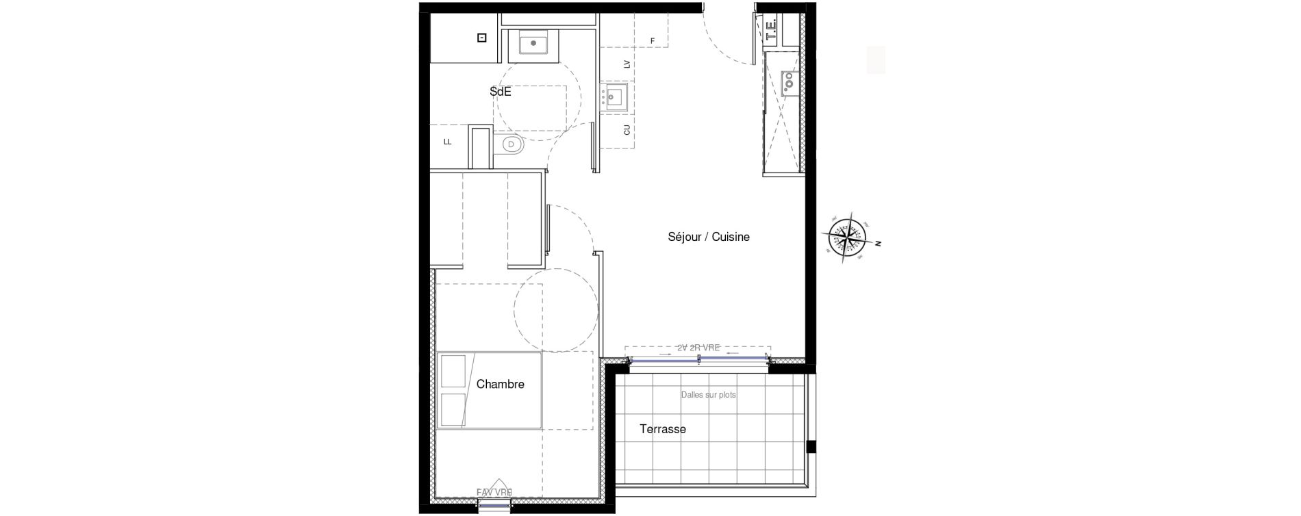 Appartement T2 de 46,06 m2 &agrave; Pignan Centre