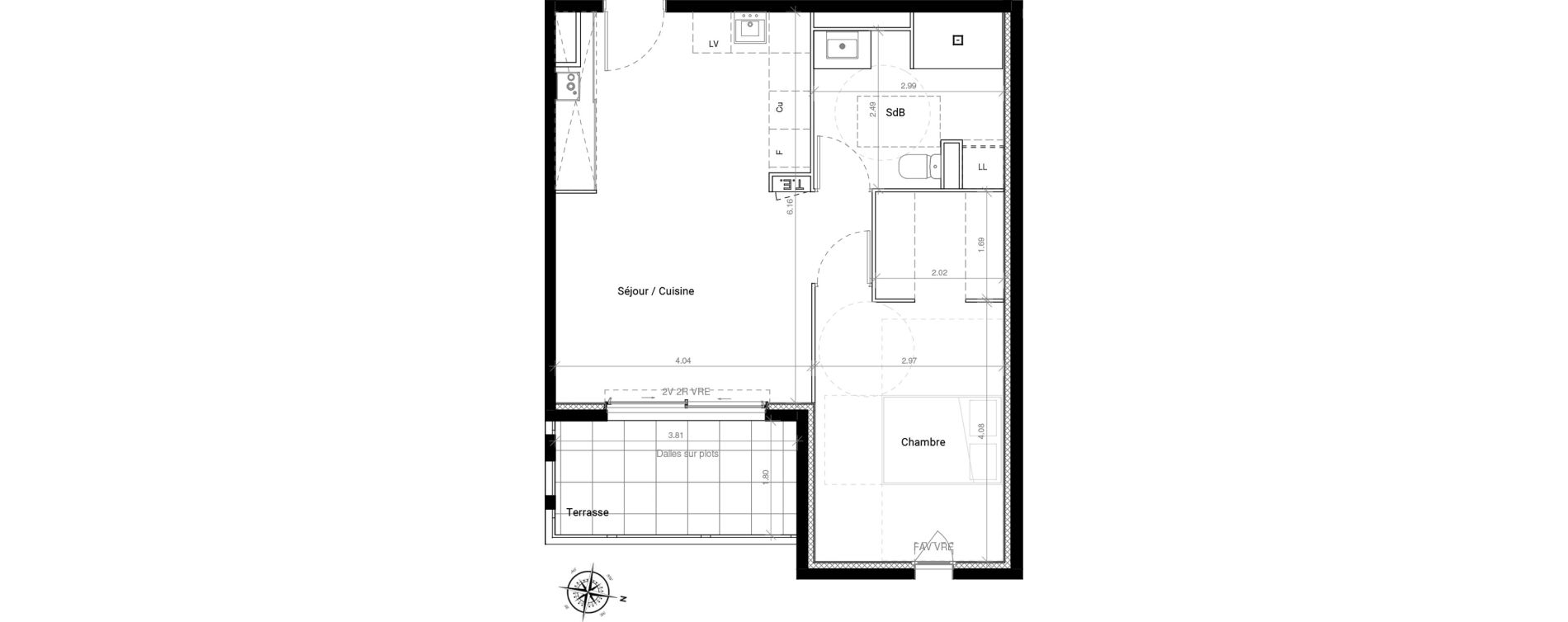Appartement T2 de 49,15 m2 &agrave; Pignan Centre