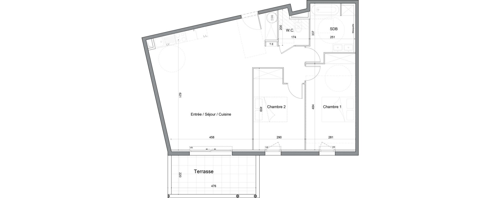 Appartement T3 de 81,20 m2 &agrave; Saint-Andr&eacute;-De-Sangonis Puech