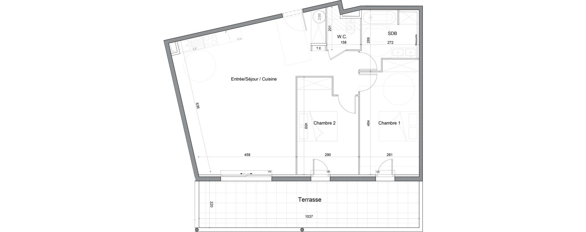 Appartement T3 de 80,05 m2 &agrave; Saint-Andr&eacute;-De-Sangonis Puech