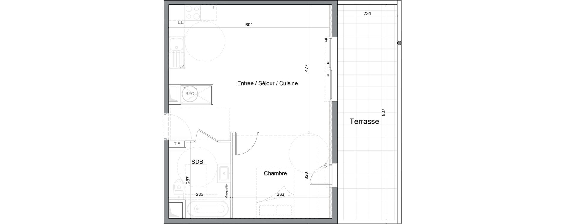 Appartement T2 de 46,70 m2 &agrave; Saint-Andr&eacute;-De-Sangonis Puech