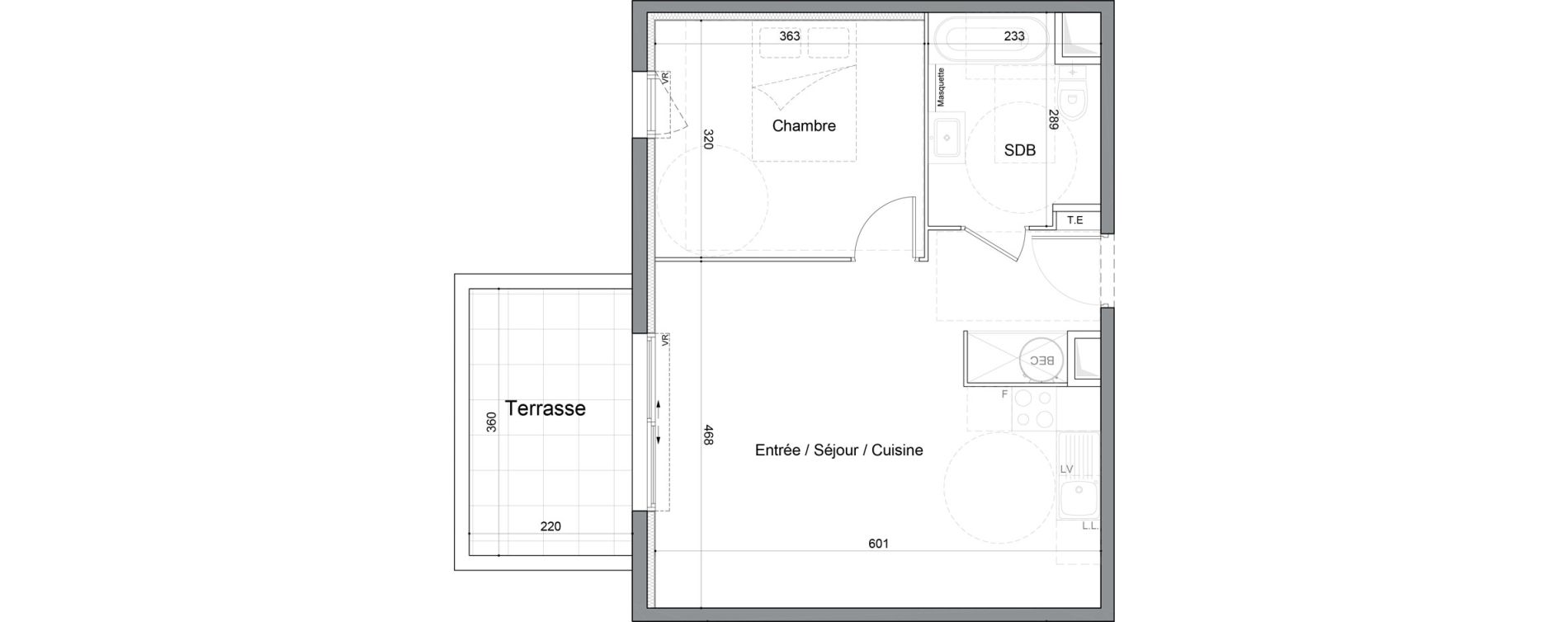 Appartement T2 de 46,35 m2 &agrave; Saint-Andr&eacute;-De-Sangonis Puech