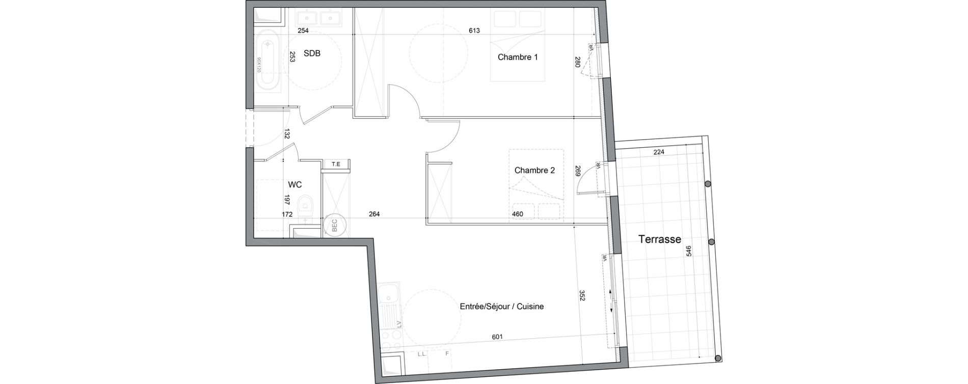 Appartement T3 de 65,95 m2 &agrave; Saint-Andr&eacute;-De-Sangonis Puech