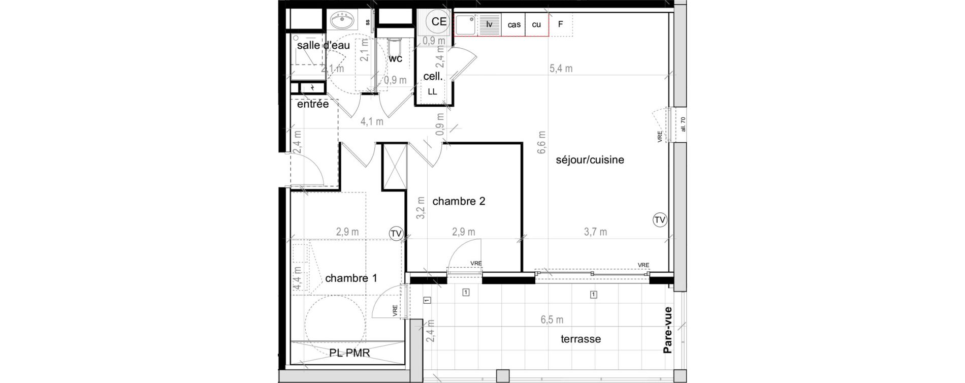 Appartement T3 de 67,50 m2 &agrave; Saint-Aun&egrave;s Les ch&acirc;taigniers