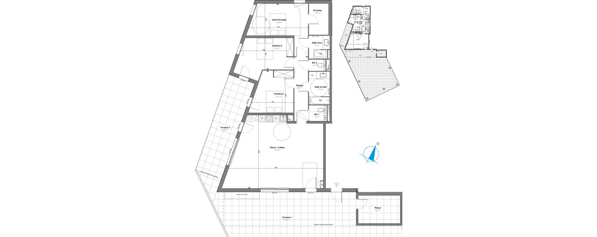 Appartement T4 de 112,51 m2 &agrave; Saint-Aun&egrave;s Les ch&acirc;taigniers