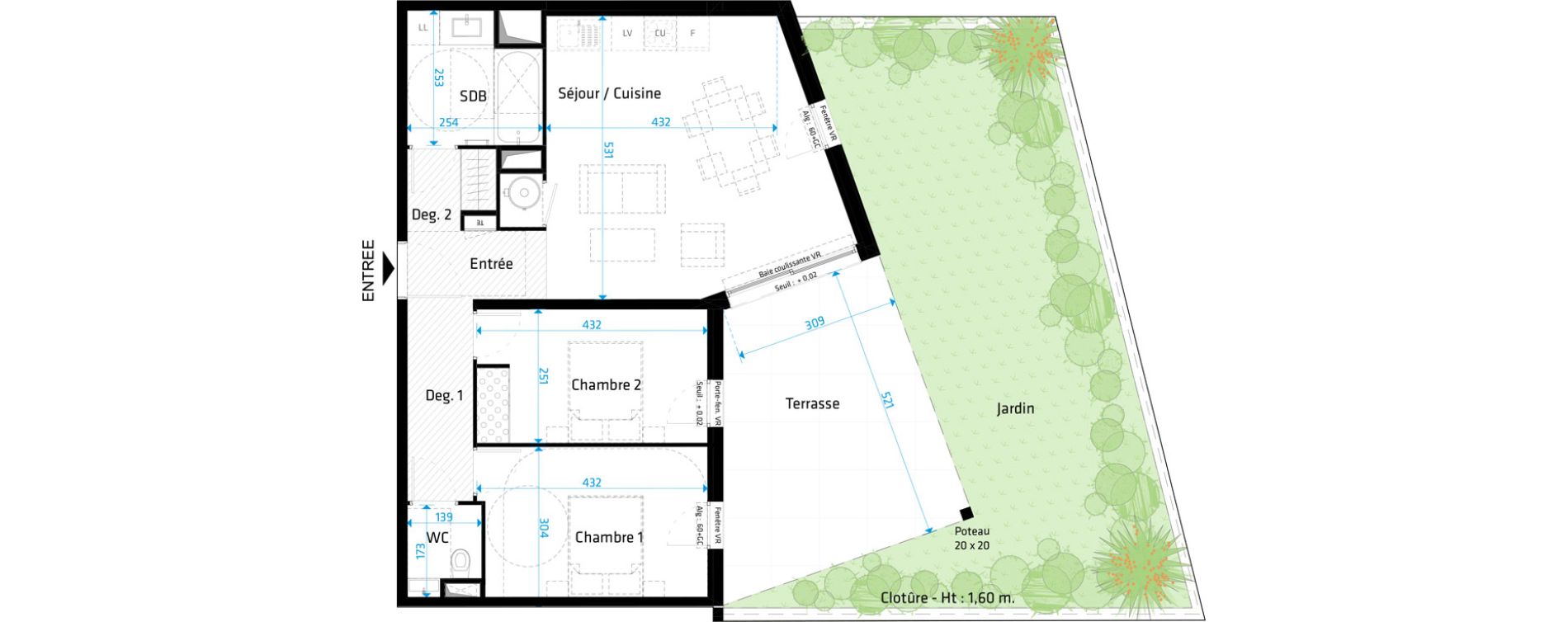 Appartement T3 de 68,00 m2 &agrave; Saint-Cl&eacute;ment-De-Rivi&egrave;re Centre