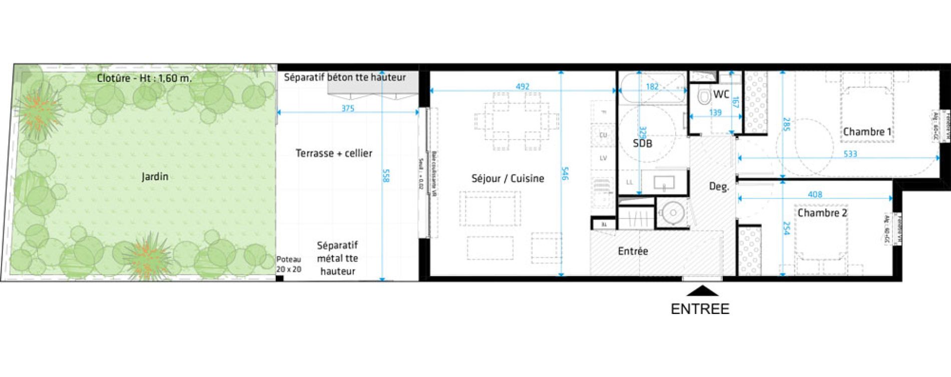 Appartement T3 de 68,00 m2 &agrave; Saint-Cl&eacute;ment-De-Rivi&egrave;re Centre