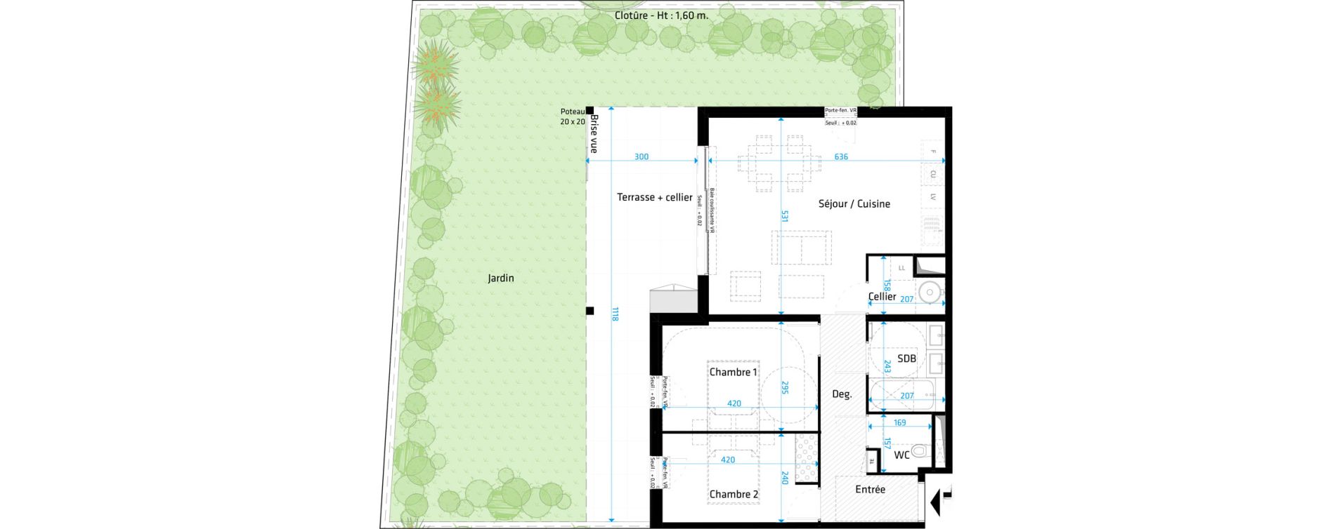 Appartement T3 de 71,20 m2 &agrave; Saint-Cl&eacute;ment-De-Rivi&egrave;re Centre