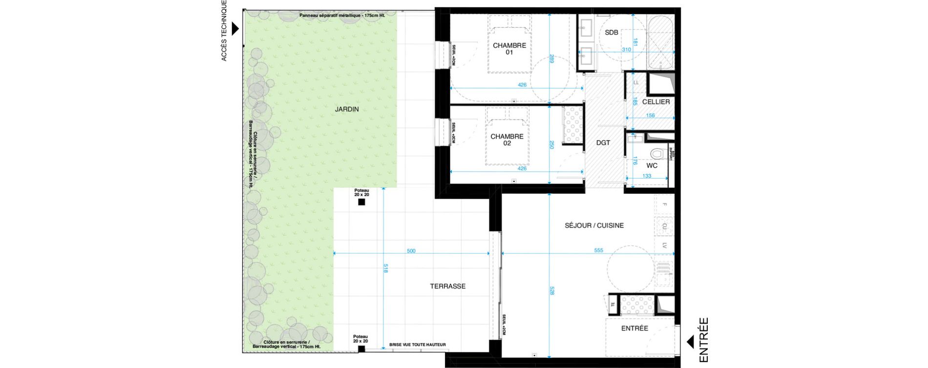 Appartement T3 de 65,80 m2 &agrave; Saint-Cl&eacute;ment-De-Rivi&egrave;re Centre