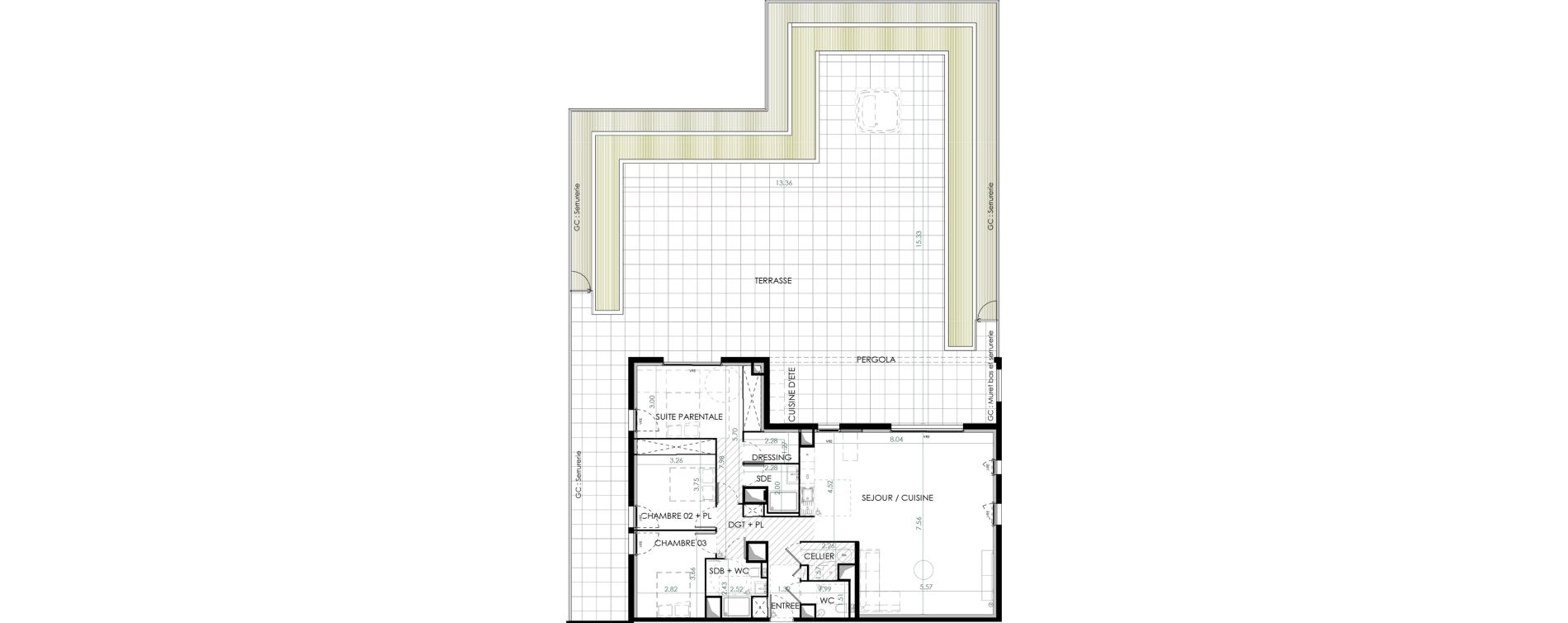 Appartement T4 de 120,23 m2 &agrave; Saint-Cl&eacute;ment-De-Rivi&egrave;re Centre